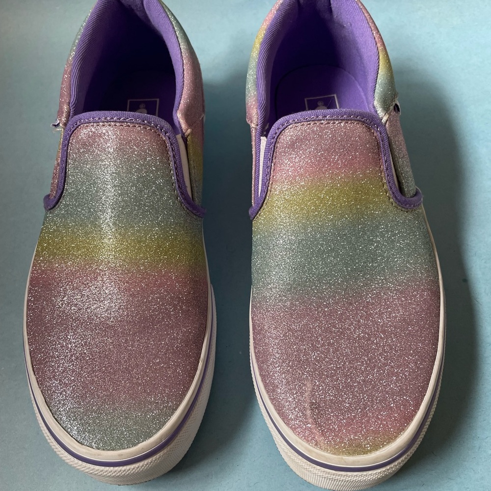 EUC VANS Ombré Glitter Missy Classic Slip on Sz 6
